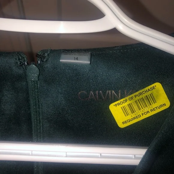 slim fit dress slacks Calvin Klein Green Dress With Back Zipper main image 0